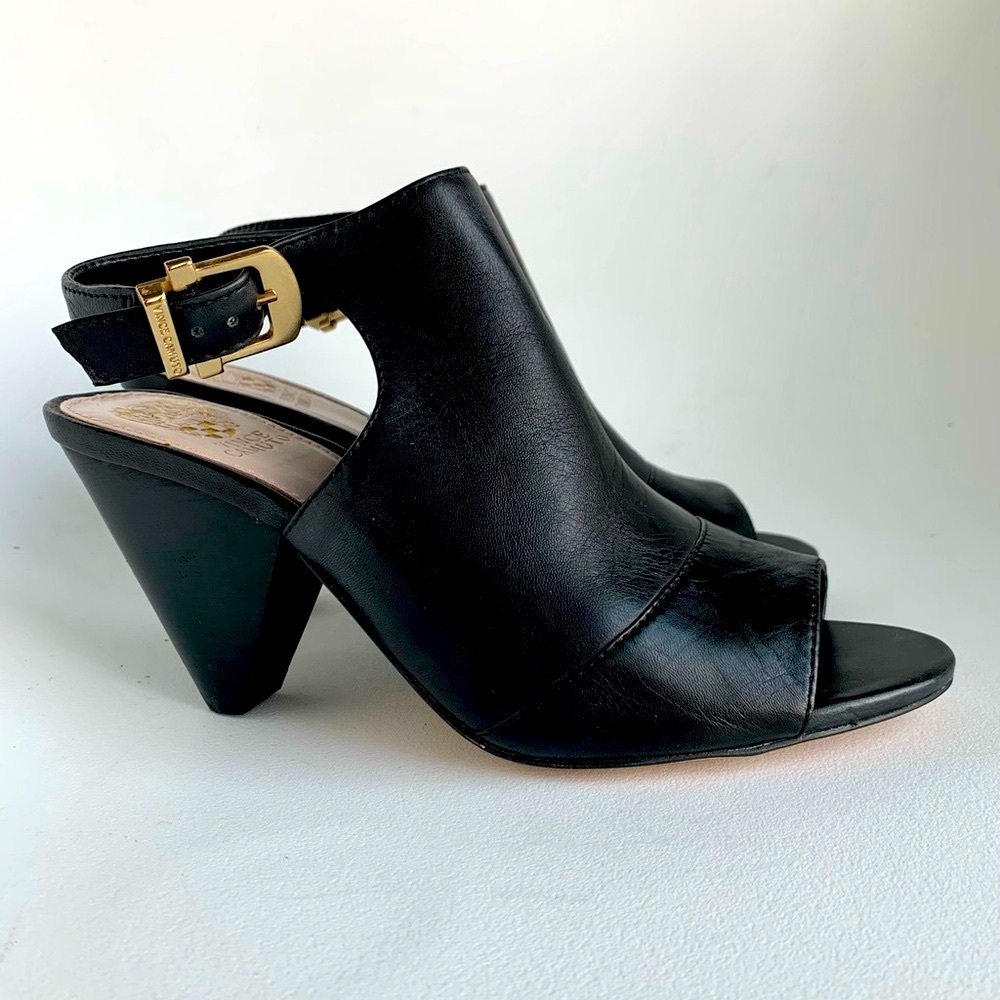 New Vince Camuto black leather pumps 3” heels